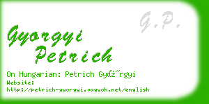 gyorgyi petrich business card